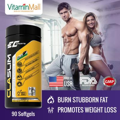 EC Sports CLASLIM - CLA Weight Loss Fat Burner Supplement - 90 Softgels - 100% Pure Conjugated Linoleic Acid
