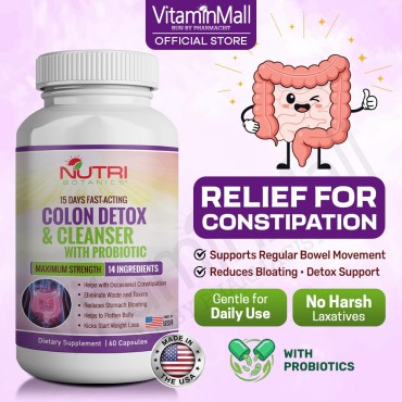 Nutri Botanics Colon Detox & Cleanser with Probiot...