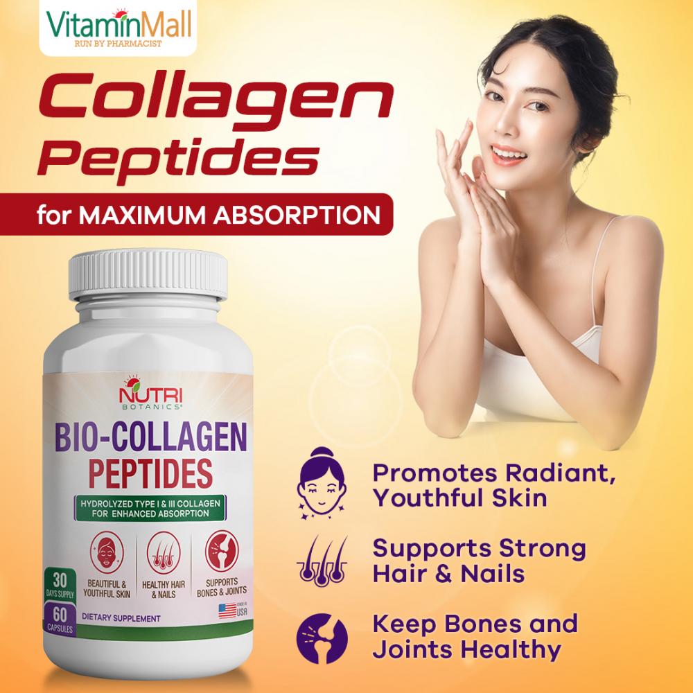 Nutri Botanics Bio Collagen Peptides - Anti Aging Supplement - VitaminMall