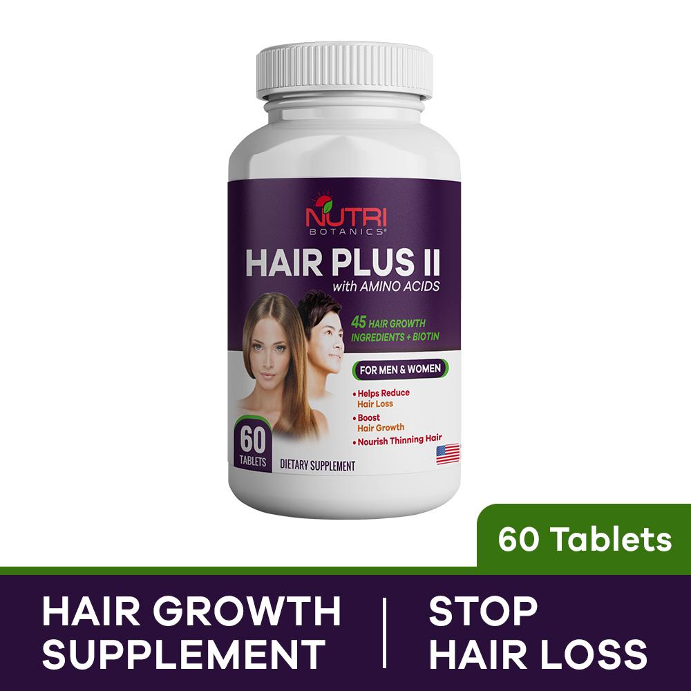 Hair Plus II with Amino Acids - Hair Growth Supplement, Stop Hair Loss ...
