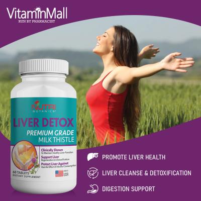 Nutri Botanics Liver Detox with Milk Thistle & Silymarin Extract - Liver Support Supplement for Liver Health - Detox, Cleanse, Repair