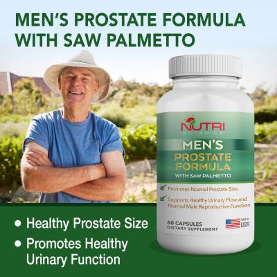 Nutri Botanics Men Prostate Formula with Saw Palmetto - 60 Capsules - Saw Palmetto Supplement For Prostate Health - Supports Those with Frequent Urination