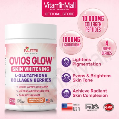 Nutri Botanics Ovios Glow Skin Whitening Supplement 1000mg L-Glutathione 279g