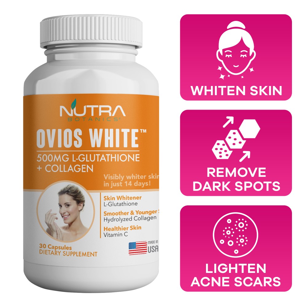 Vegetarian Ovios White Skin Whitening Supplement - L-Glutathione -  VitaminMall