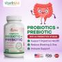 Nutri Botanics Prebiotic + Probiotic Supplement – 60 Veggie Capsules – 6 Beneficial Probiotic + 2 Prebiotics – Digestive Health & Immune Support, Reduce Bloating, Stomach Gas