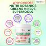 Nutri Botanics Greens N Reds Superfood with Probiotics Supplement – 42 Fruits, Vegetables & Superfood, 14 Powerful Anti Oxidants, Promote Energy, Focus, Digestive Health, Immune Health, Support Memory & Mental Clarity
