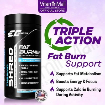 EC Sports ThermoShred Thermogenic Fat Burner - 90 Capsules - Weight Loss Supplement, Burn More Calories and Body Fat
